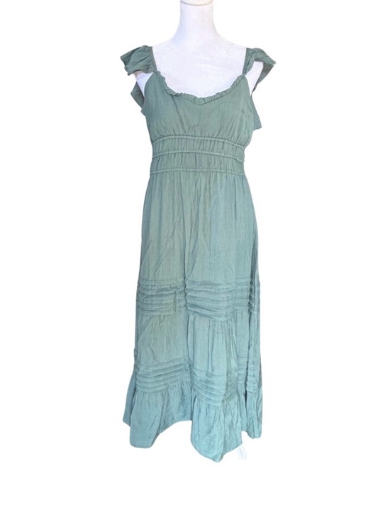 Max + Ash Dresses & Skirts - Max + Ash Sage Green Flutter Sleeve Midi Dress